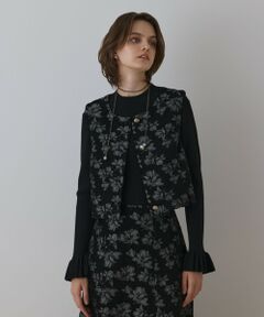 GRACE CONTINENTAL / グレースコンチネンタル ベスト | ラメフラワージャガードベスト