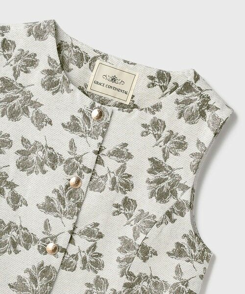 GRACE CONTINENTAL / グレースコンチネンタル ベスト | ラメフラワージャガードベスト | 詳細10