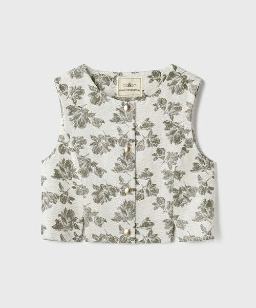 GRACE CONTINENTAL / グレースコンチネンタル ベスト | ラメフラワージャガードベスト | 詳細8
