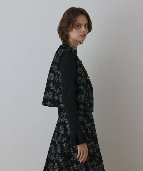 GRACE CONTINENTAL / グレースコンチネンタル ベスト | ラメフラワージャガードベスト | 詳細15