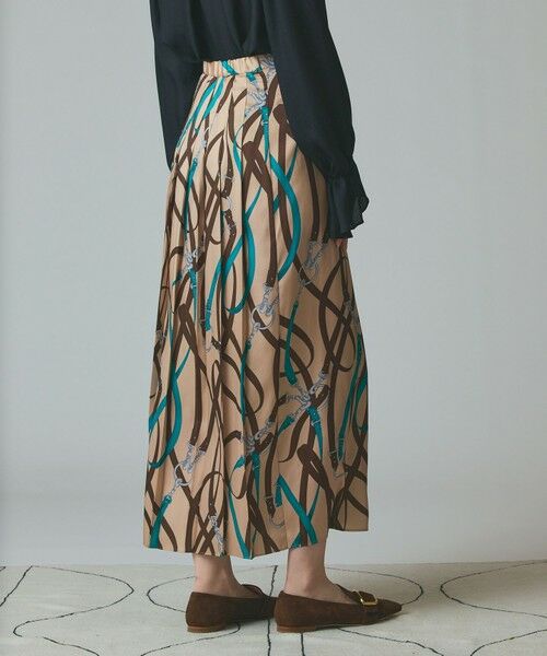 GRACE CONTINENTAL / グレースコンチネンタル ロング・マキシ丈スカート | ベルトプリントアシメプリーツスカート | 詳細2