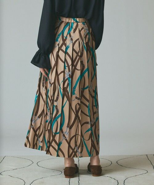 GRACE CONTINENTAL / グレースコンチネンタル ロング・マキシ丈スカート | ベルトプリントアシメプリーツスカート | 詳細3