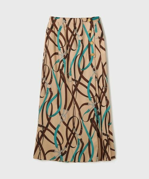 GRACE CONTINENTAL / グレースコンチネンタル ロング・マキシ丈スカート | ベルトプリントアシメプリーツスカート | 詳細7