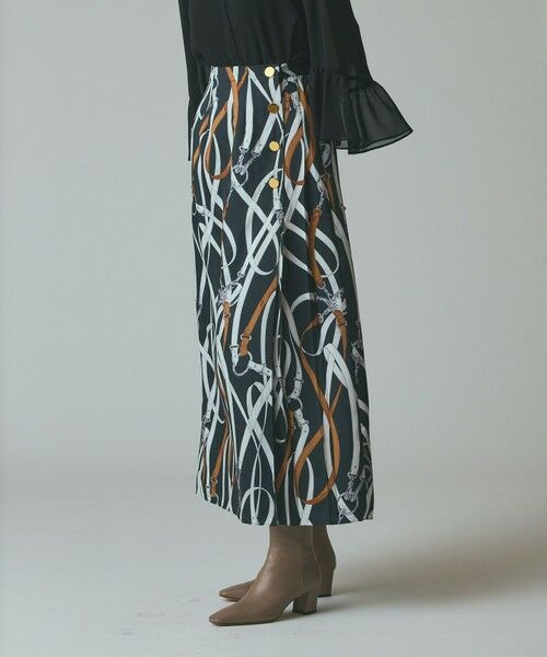 GRACE CONTINENTAL / グレースコンチネンタル ロング・マキシ丈スカート | ベルトプリントアシメプリーツスカート | 詳細10