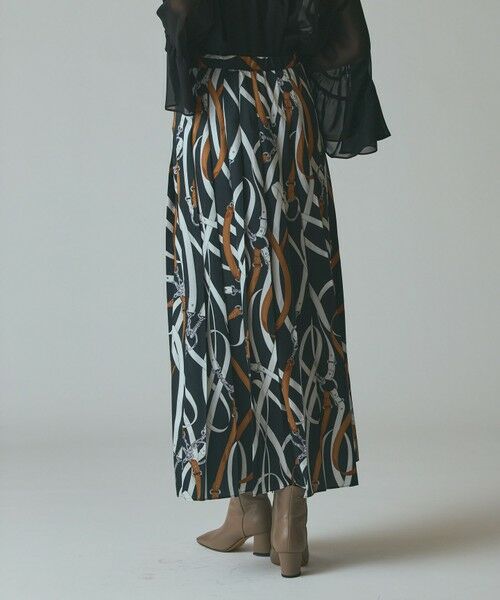 GRACE CONTINENTAL / グレースコンチネンタル ロング・マキシ丈スカート | ベルトプリントアシメプリーツスカート | 詳細11
