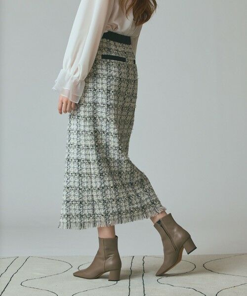 GRACE CONTINENTAL / グレースコンチネンタル ミニ・ひざ丈スカート | トリミングツイードスカート | 詳細2