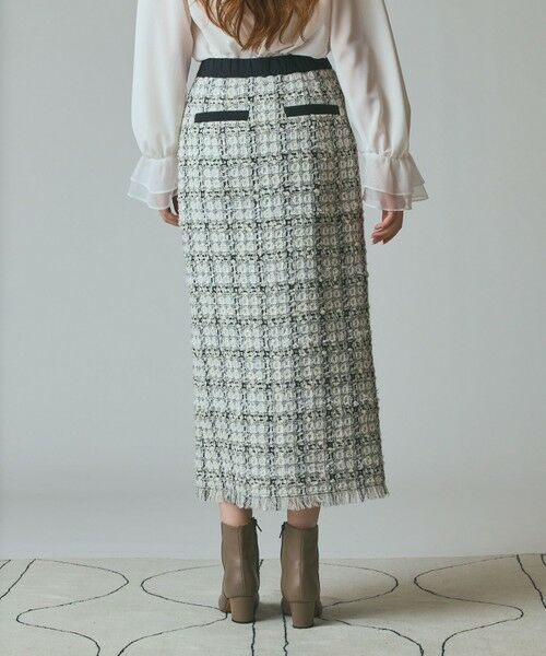 GRACE CONTINENTAL / グレースコンチネンタル ミニ・ひざ丈スカート | トリミングツイードスカート | 詳細3