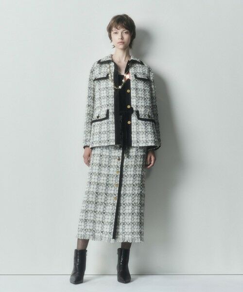 GRACE CONTINENTAL / グレースコンチネンタル ミニ・ひざ丈スカート | トリミングツイードスカート | 詳細5