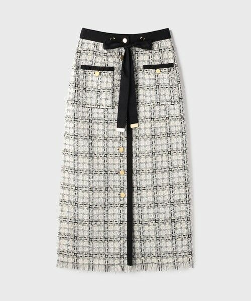 GRACE CONTINENTAL / グレースコンチネンタル ミニ・ひざ丈スカート | トリミングツイードスカート | 詳細6