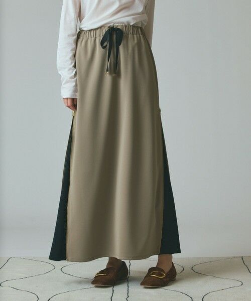 GRACE CONTINENTAL/グレースコンチネンタル サイドジップスカート カーキ 34