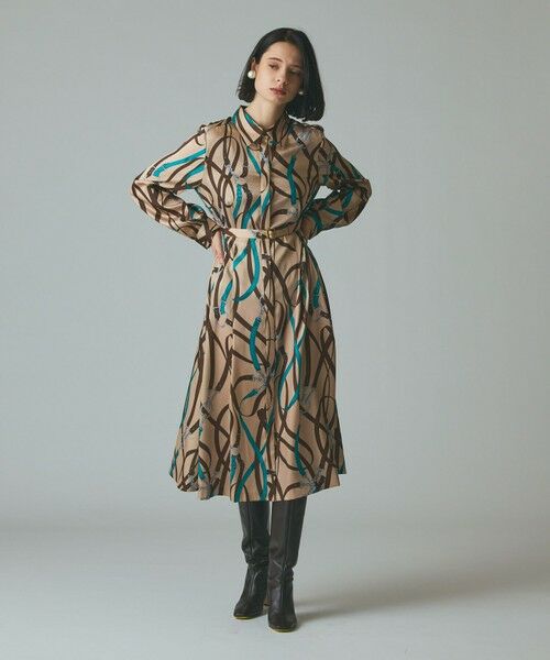 GRACE CONTINENTAL / グレースコンチネンタル ミニ丈・ひざ丈ワンピース | ベルトプリントシャツドレス | 詳細4