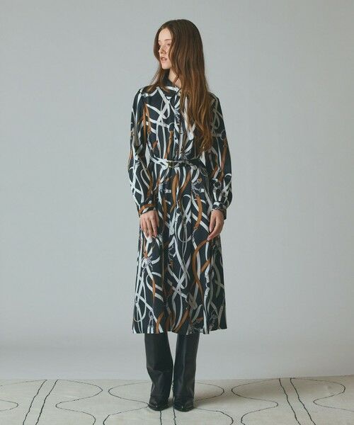 GRACE CONTINENTAL / グレースコンチネンタル ミニ丈・ひざ丈ワンピース | ベルトプリントシャツドレス | 詳細11