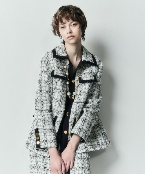 GRACE CONTINENTAL / グレースコンチネンタル その他アウター | トリミングツイードショートコート | 詳細9
