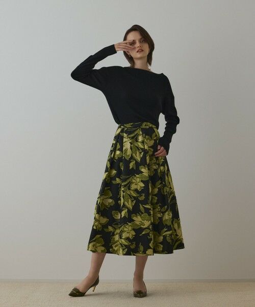 GRACE CONTINENTAL / グレースコンチネンタル ロング・マキシ丈スカート | ラメフラワージャガードスカート | 詳細1