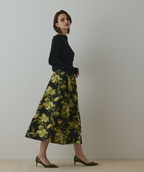 GRACE CONTINENTAL / グレースコンチネンタル ロング・マキシ丈スカート | ラメフラワージャガードスカート | 詳細4