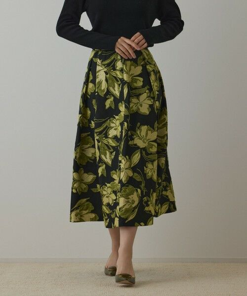 GRACE CONTINENTAL / グレースコンチネンタル ロング・マキシ丈スカート | ラメフラワージャガードスカート | 詳細5