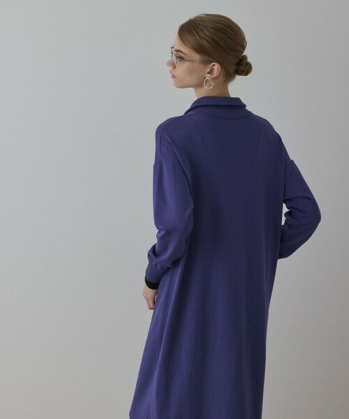 GRACE CONTINENTAL / グレースコンチネンタル ロング・マキシ丈ワンピース | バイカラーストレートニットワンピース | 詳細3