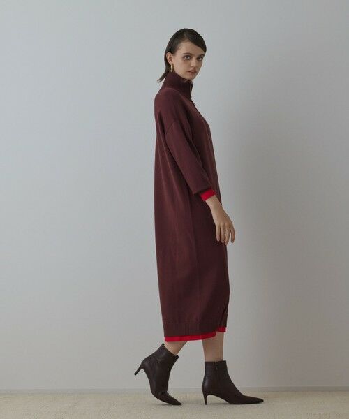 GRACE CONTINENTAL / グレースコンチネンタル ロング・マキシ丈ワンピース | バイカラーストレートニットワンピース | 詳細9