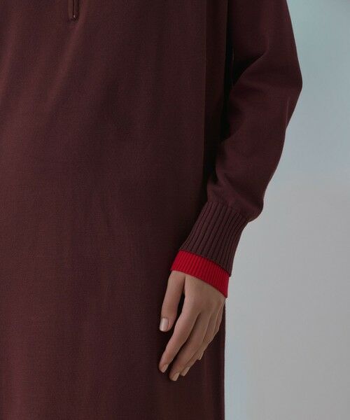 GRACE CONTINENTAL / グレースコンチネンタル ロング・マキシ丈ワンピース | バイカラーストレートニットワンピース | 詳細14