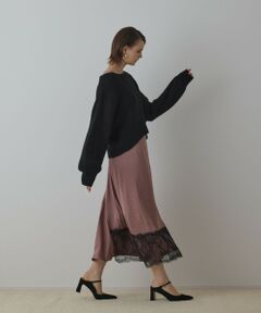 GRACE CONTINENTAL / グレースコンチネンタル ロング・マキシ丈ワンピース | サテンレースニットワンピース