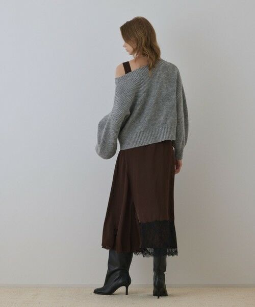 GRACE CONTINENTAL / グレースコンチネンタル ロング・マキシ丈ワンピース | サテンレースニットワンピース | 詳細2