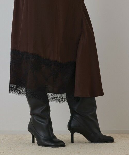 GRACE CONTINENTAL / グレースコンチネンタル ロング・マキシ丈ワンピース | サテンレースニットワンピース | 詳細16