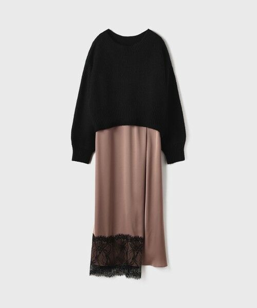 GRACE CONTINENTAL / グレースコンチネンタル ロング・マキシ丈ワンピース | サテンレースニットワンピース | 詳細28