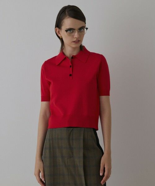 GRACE CONTINENTAL / グレースコンチネンタル その他トップス | バイカラーポロニットトップ | 詳細1