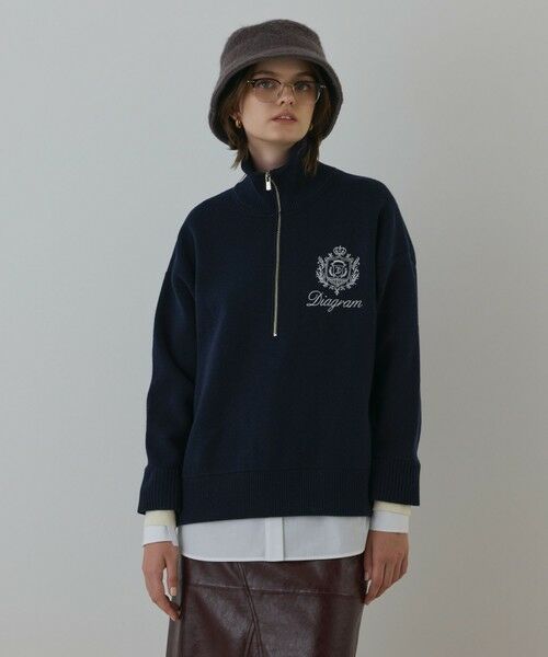 GRACE CONTINENTAL / グレースコンチネンタル ニット・セーター | ハーフジップニットトップ | 詳細1