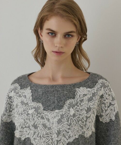 GRACE CONTINENTAL / グレースコンチネンタル ニット・セーター | レースドルマンニットトップ | 詳細7