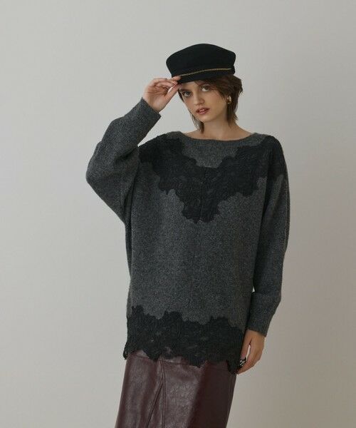GRACE CONTINENTAL / グレースコンチネンタル ニット・セーター | レースドルマンニットトップ | 詳細13