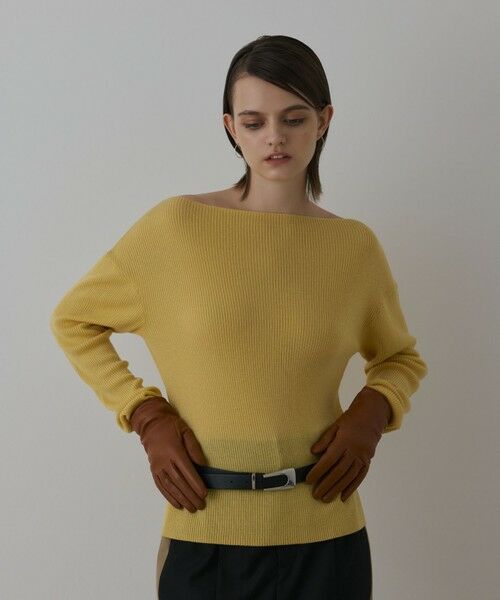 GRACE CONTINENTAL/グレースコンチネンタル ハイゲージウールニットトップ イエロー 36 GRACE CONTINENTAL/グレースコンチネンタル ハイゲージウールニットトップ イエロー 36