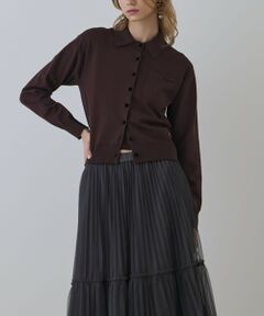 GRACE CONTINENTAL / グレースコンチネンタル カーディガン・ボレロ | バイカラーロゴニットカーディガン