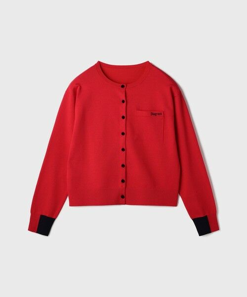 GRACE CONTINENTAL / グレースコンチネンタル カーディガン・ボレロ | バイカラーロゴニットカーディガン | 詳細8