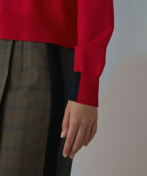 GRACE CONTINENTAL / グレースコンチネンタル カーディガン・ボレロ | バイカラーロゴニットカーディガン | 詳細4