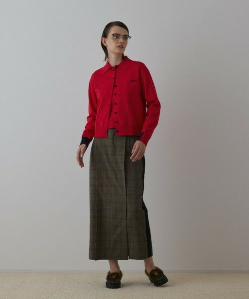 GRACE CONTINENTAL / グレースコンチネンタル カーディガン・ボレロ | バイカラーロゴニットカーディガン | 詳細7