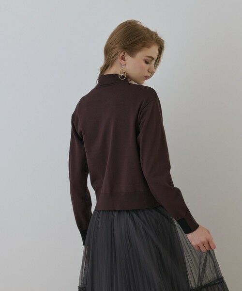 GRACE CONTINENTAL / グレースコンチネンタル カーディガン・ボレロ | バイカラーロゴニットカーディガン | 詳細12