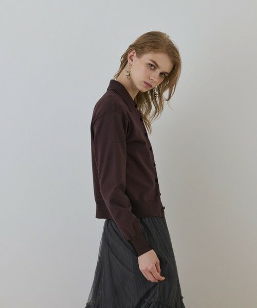 GRACE CONTINENTAL / グレースコンチネンタル カーディガン・ボレロ | バイカラーロゴニットカーディガン | 詳細13