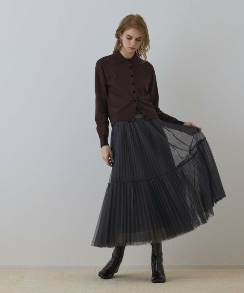 GRACE CONTINENTAL / グレースコンチネンタル カーディガン・ボレロ | バイカラーロゴニットカーディガン | 詳細14