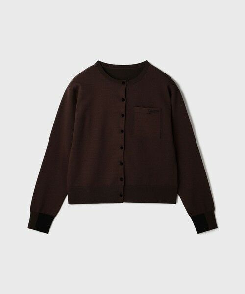 GRACE CONTINENTAL / グレースコンチネンタル カーディガン・ボレロ | バイカラーロゴニットカーディガン | 詳細15