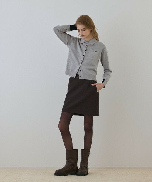 GRACE CONTINENTAL / グレースコンチネンタル カーディガン・ボレロ | バイカラーロゴニットカーディガン | 詳細18