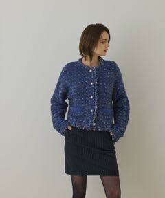 GRACE CONTINENTAL / グレースコンチネンタル カーディガン・ボレロ | ツイードニットショートカーディガン