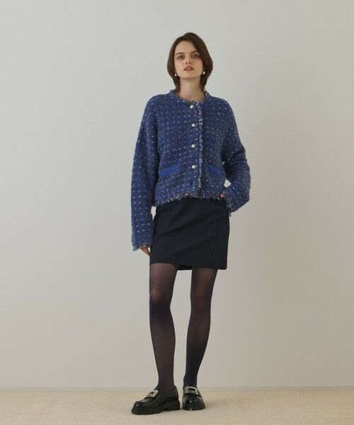 GRACE CONTINENTAL / グレースコンチネンタル カーディガン・ボレロ | ツイードニットショートカーディガン | 詳細1