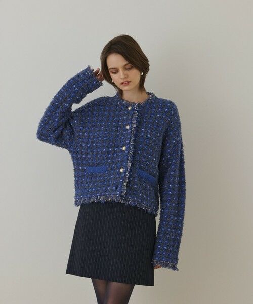 GRACE CONTINENTAL / グレースコンチネンタル カーディガン・ボレロ | ツイードニットショートカーディガン | 詳細4