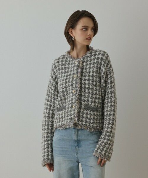 GRACE CONTINENTAL / グレースコンチネンタル カーディガン・ボレロ | ツイードニットショートカーディガン | 詳細11
