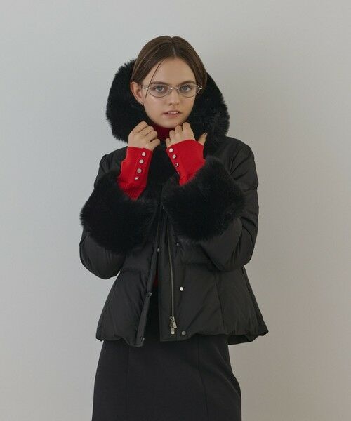 GRACE CONTINENTAL / グレースコンチネンタル ダウンジャケット・ベスト | エコファーショートダウンジャケット(ブラック)