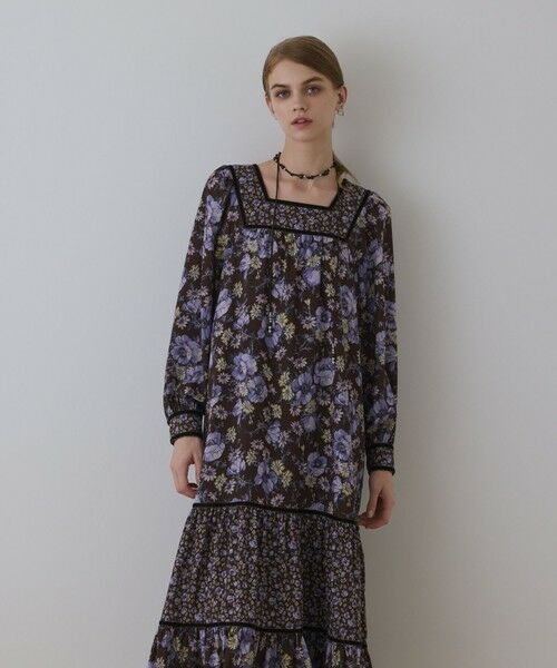 GRACE CONTINENTAL / グレースコンチネンタル ロング・マキシ丈ワンピース | ボタニカルティアードワンピース | 詳細3