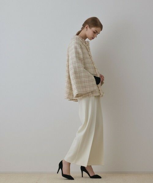 GRACE CONTINENTAL / グレースコンチネンタル ノーカラージャケット | フレアスリーブツイードジャケット | 詳細2