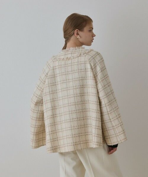 GRACE CONTINENTAL / グレースコンチネンタル ノーカラージャケット | フレアスリーブツイードジャケット | 詳細5
