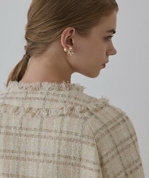 GRACE CONTINENTAL / グレースコンチネンタル ノーカラージャケット | フレアスリーブツイードジャケット | 詳細11